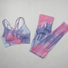 Load image into Gallery viewer, Tie-Dye Yoga Seamless Knitted Yoga Set
