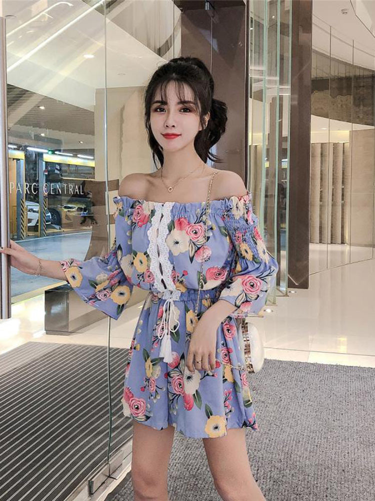 Women's one-line collar suit shorts