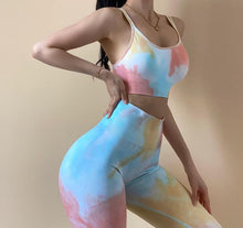 Load image into Gallery viewer, Tie-Dye Yoga Seamless Knitted Yoga Set
