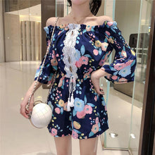 Load image into Gallery viewer, Women&#39;s one-line collar suit shorts
