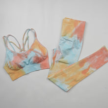 Load image into Gallery viewer, Tie-Dye Yoga Seamless Knitted Yoga Set
