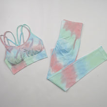 Load image into Gallery viewer, Tie-Dye Yoga Seamless Knitted Yoga Set
