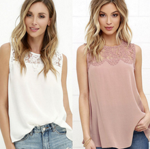 Load image into Gallery viewer, Floral Lace Chiffon Blouse
