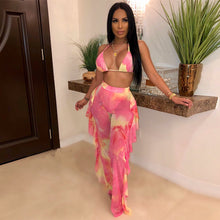 Load image into Gallery viewer, 3 PC Bikini With Ruffled Pants Set
