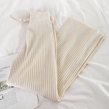 Load image into Gallery viewer, Knitted Wide leg Ribbed Pants
