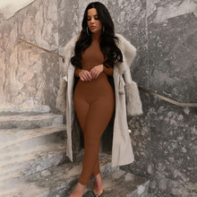 Load image into Gallery viewer, Spandex &amp; Fleece Fitted Jumpsuit
