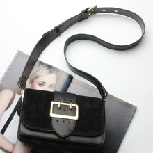 Load image into Gallery viewer, Suede &amp; Leather Shoulder Bag
