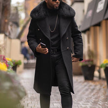 Load image into Gallery viewer, Long Wool  Solid Color Coat with Fur Collar
