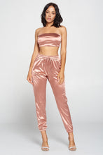 Load image into Gallery viewer, Tube Top &amp; Satin Pant Set
