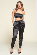 Load image into Gallery viewer, Tube Top &amp; Satin Pant Set
