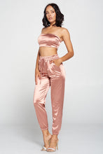 Load image into Gallery viewer, Tube Top &amp; Satin Pant Set

