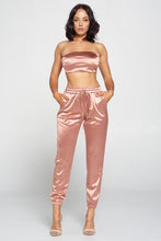 Load image into Gallery viewer, Tube Top &amp; Satin Pant Set
