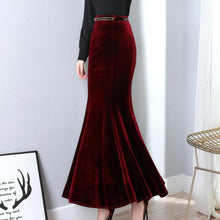 Load image into Gallery viewer, Velvet Maxi Long Mermaid Skirt
