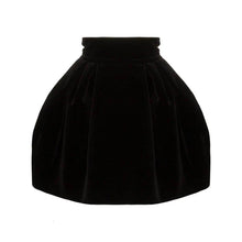 Load image into Gallery viewer, Velour Rusched High Waisted Bell Skirt
