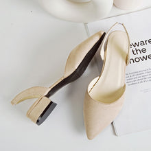 Load image into Gallery viewer, Velour Sling Back Low Heeled Pumps
