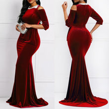 Load image into Gallery viewer, Velvet Mermaid Fashion Sexy Evening Party Dress
